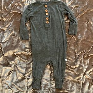 Gray Ruffle Posh Peanut Romper